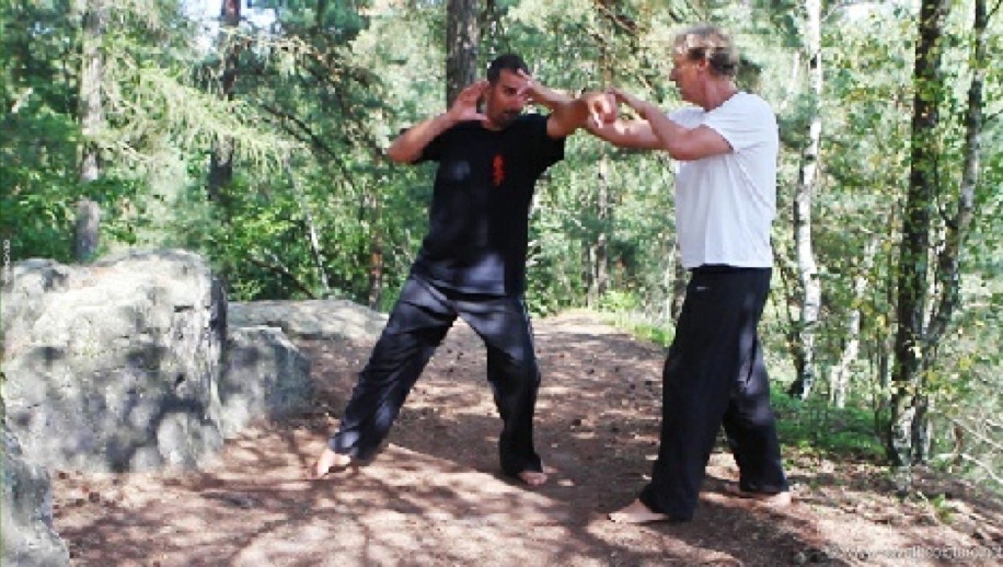 Shihan Roberto Di Blasio with Ron Nansink sensei practicing Taikiken defence.