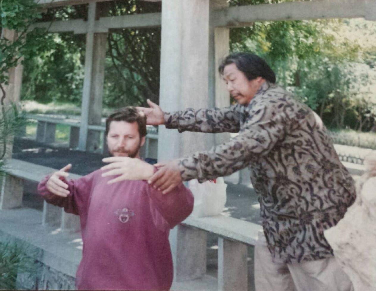 Jan Voormeij getting personal advice from Yiquan master Wang Xuanjie.