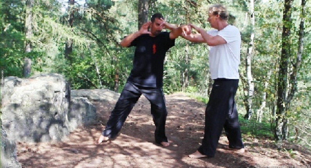 Shihan Roberto Di Blasio with Ron Nansink sensei practicing Taikiken defence.